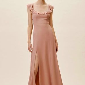BHLDN Diana Ruffle Blush Pink Bridesmaids Dress